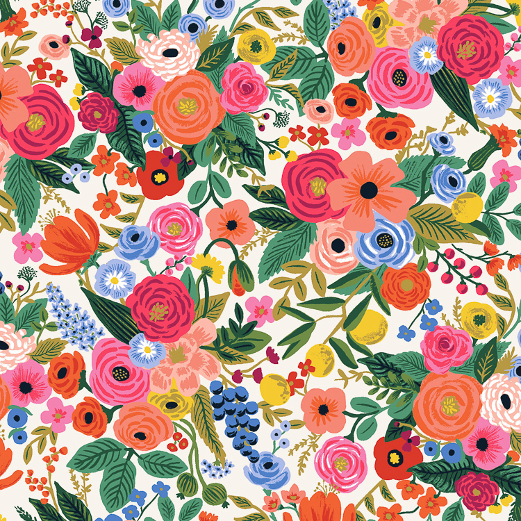 Imagen del producto: Tela Rifle Paper  "Petite garden party" rosa, algodón  -  retal 50 x 55 cm