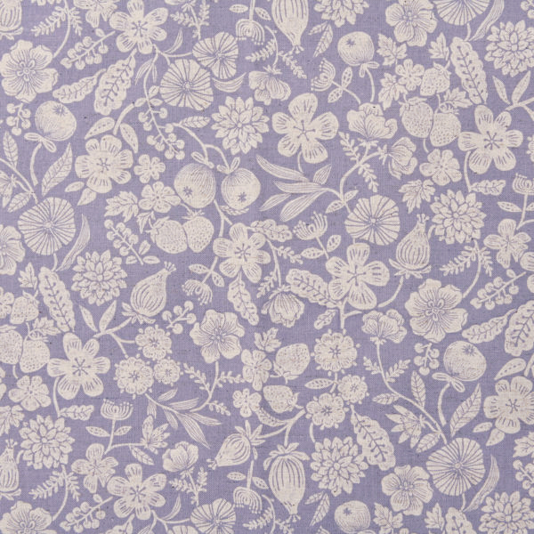 Imagen del producto: Tela Kokka "Natural Garden Obana" lila, algodón/lino - medio metro