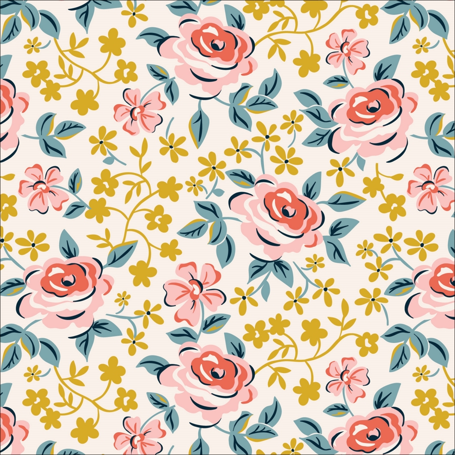 Imagen del producto: Tela Cloud9 "English garden roses" 2273-29, algodón - medio metro